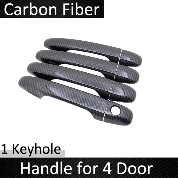 Gloss Black Carbon Fiber Door Handle Cover Catch Accessories for Toyota Venza AV10 2009 2010 2011 2012 2013 2014 2015 2016 2017