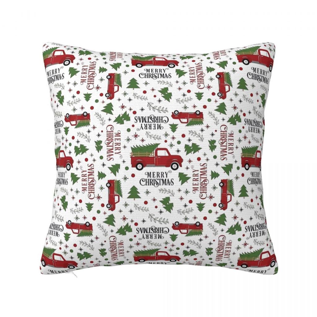Weihnachtlich Festlich Vintage Rote Trucks Und Baum Kissenbezug Kissenhülle Für Party Heimdeko Kissenbezug Weiche Kissenbezüge Geschenk