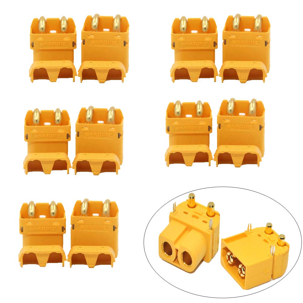Yiqigou 5 Pairs Wireless XT60 XT60PW Plug Male to Female Plug Connector Adapter for RC