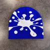 Water Drop Print Knit Beanie Men Women Soft Stretchy Skull Cap for Street Fashion Casual Outing Trendy Unisex Winter Hat