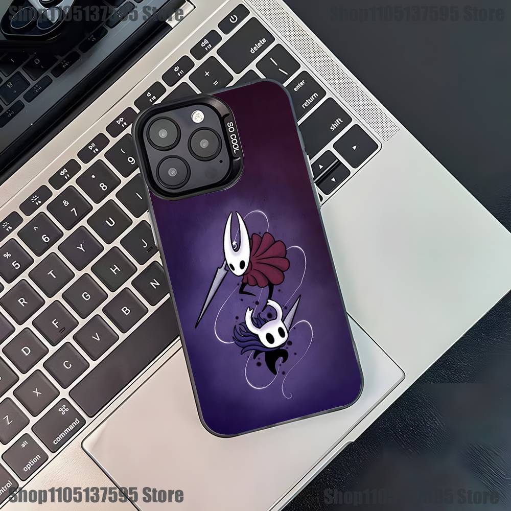 H-Hollow Knight Silksong Phone Case For iPhone 17,16,15,14,13,12,11,Pro,XS,Max,Plus,Mini,SE4,E Black Matte Shockproof Cover