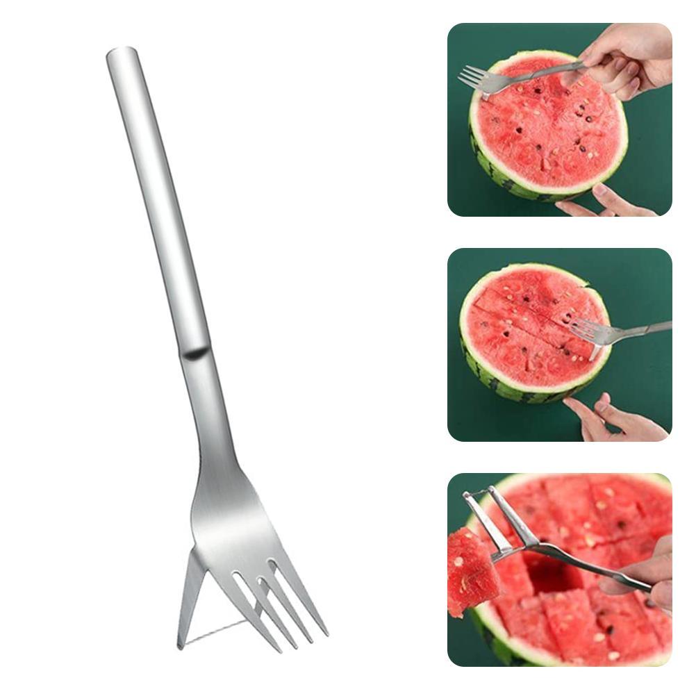 Forchetta Affettatrice per Anguria Multifunzione 2 in 1 Pezzi Forchetta per Frutta da Tavola