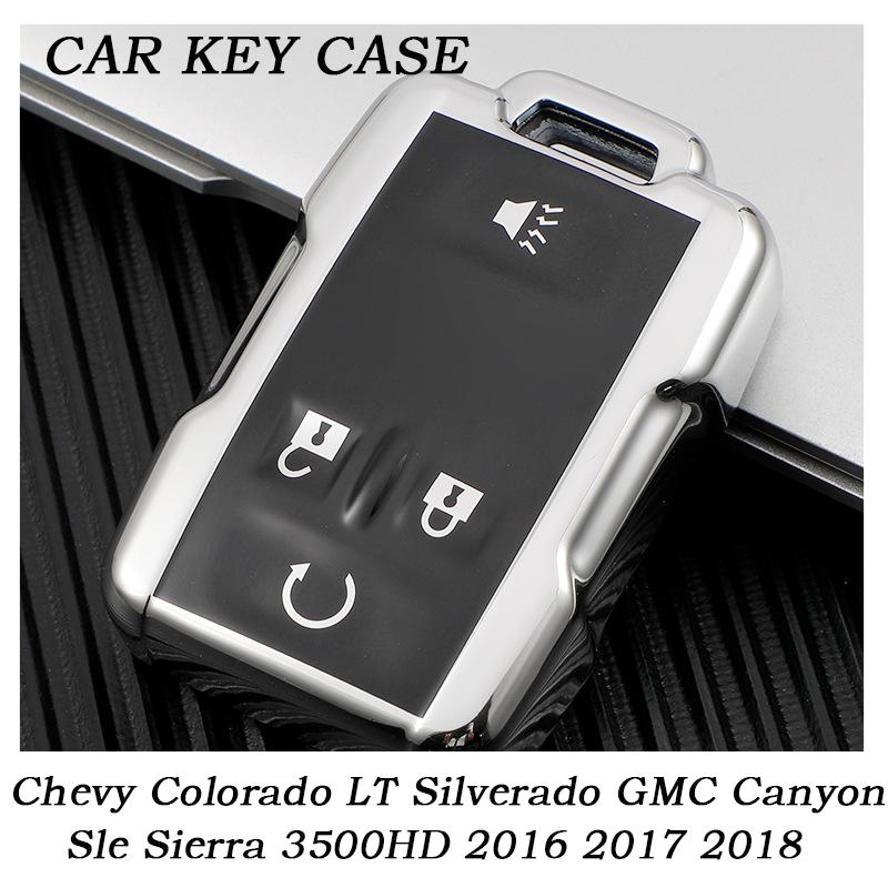 

New Car Key Case Cover For Chevy Colorado LT Silverado GMC Canyon Sle Sierra 3500HD 2016 2017 2018 Shell Holder Keychain Protector рожевий
