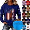 Women's Fashionable Lightweight Long-Sleeved Pullover Sweatshirt With Printed Round Neck