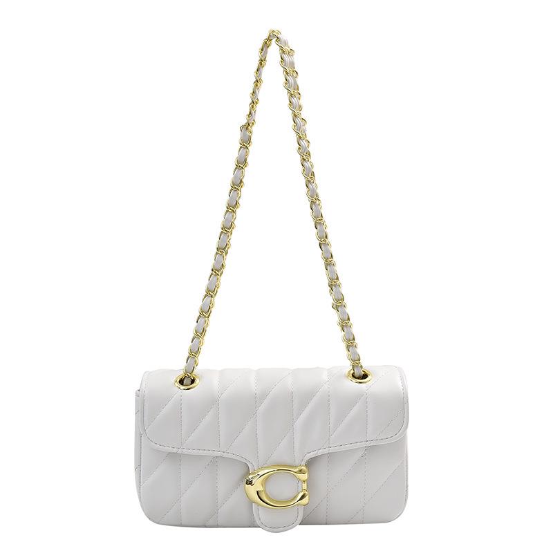 Korean-Style Women's Trendy Single Shoulder Bag - Fashionable, Versatile, Diamond Lattice Chain, Small Fragrance Style for Commuting