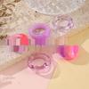 Fünfteiliges, farbenfrohes, unregelmäßiges Ring-Set aus Acrylharz für Damen – minimalistisches Nischendesign