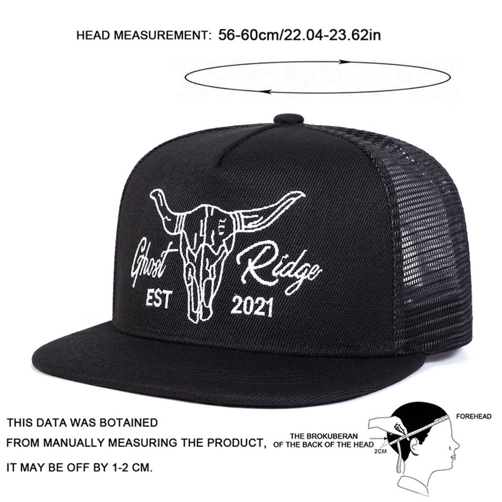 Unisex Ox Head Letter Embroidery Hip-hop Net Hats Spring Summer Outdoor Adjustable Casual Baseball Caps Sunscreen Hat