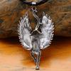 Silver Ancient Egypt Bastet Statue for Cat Pendant Necklace Wax Leather Cord Sphinx Amulet Jewelry for Family Members