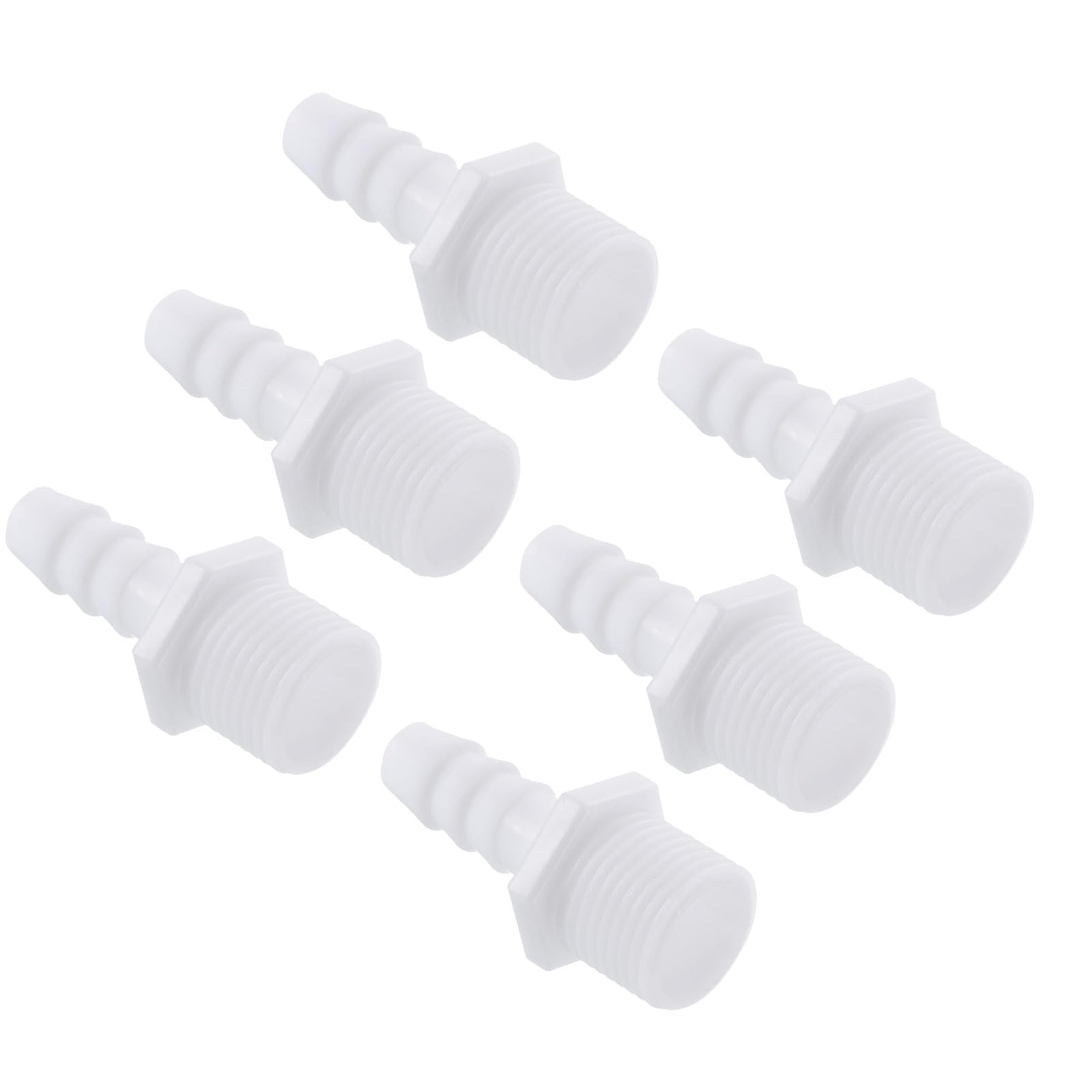 Kozelo 6pcs Plastic Hose Barb Fitting 3/8  Hose Barb to 1/2  NPT Female Fitting 3/8  Barb To 1/2 серебряный