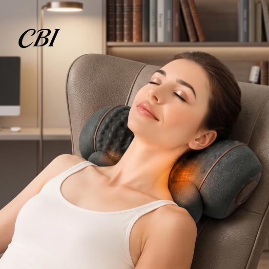 Breathable Memory Foam Pillow Electric Neck Massager Pillow, 3-in-1 Cervical Massage Heat Vibration And Lift Function, Ergonomic Support for