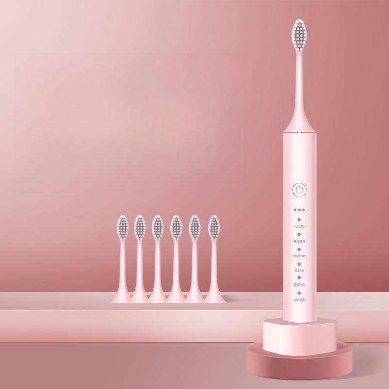 Brosse à Dents Électrique pour Hommes et Femmes Rechargeable Ultrasonique à Poils Doux Brosse à Dents Domestique de Voyage en Extérieur