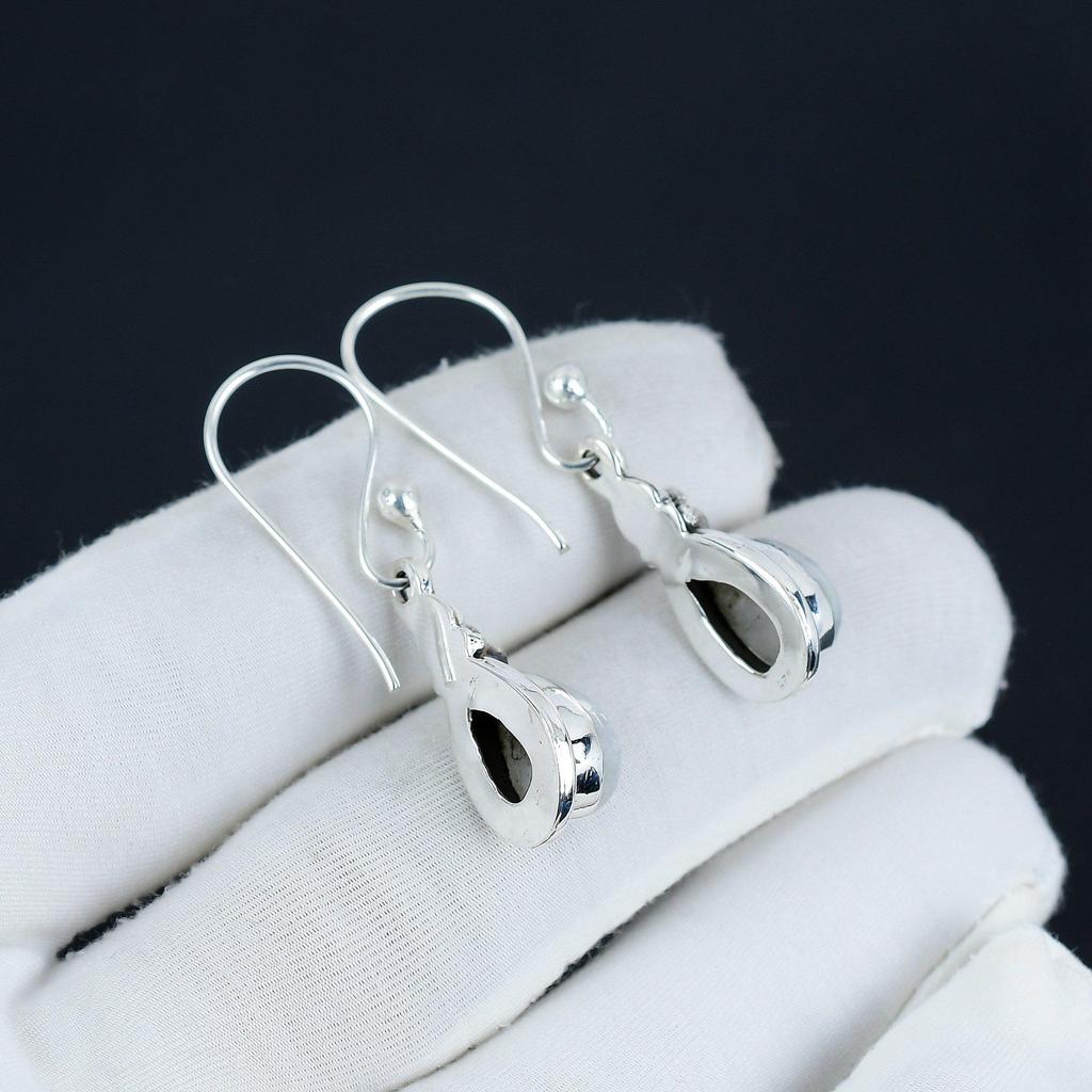 Natural Rainbow Moonstone Gemstone Earrings, 925 Sterling Silver Earring, Handmade Boho Silver Jewelry Dangle Earrings, Engagement Gift