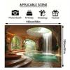 2D Spa Cave Waterfall Wall Tapestry Tropical Nature Background Cloth for Home