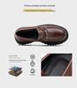 Men's Plus Size Slip-On Leather Loafers with Thick Soles - Fashionable Platform Design