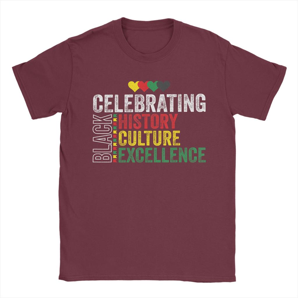 Celebrating Black History Month Afro African TShirt Summer Trendy Cool TShirts Couple 100 Cotton Short Sleeve Vintage Tops