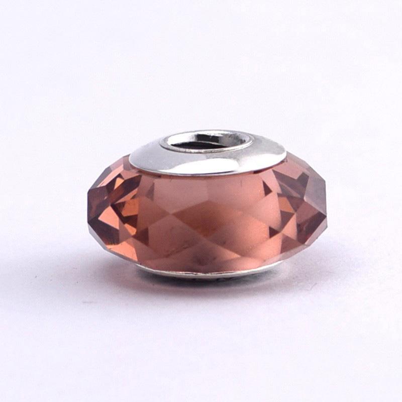 Fits Europe Bracelet Charms 925 Sterling Silver Fascinating Blush Glass Beads Women DIY Jewelry Making