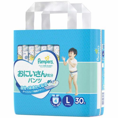 

[Трусики размера L] Подгузники Pampers, лучшее для вашей кожи, почувствуйте себя старшим братом (9~14 кг), 30 штук