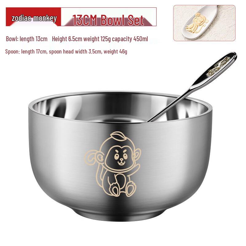 ZISIZ Children s Stainless Steel Bowl