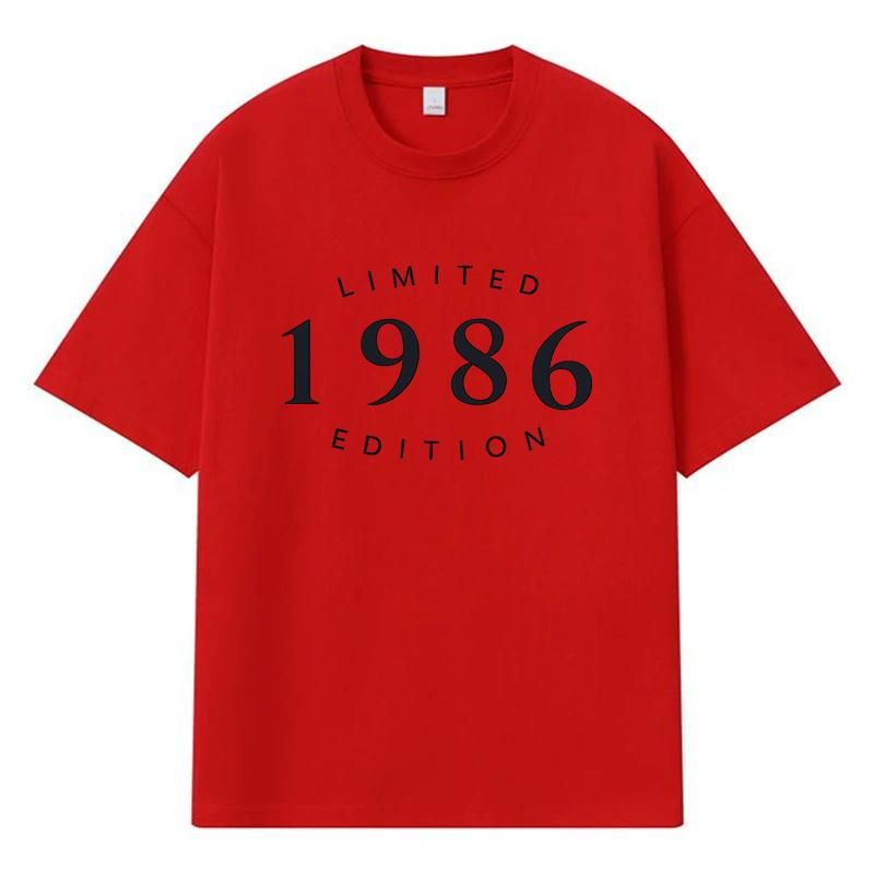 1986 Limited Edition Printed Graphic Streetwear Y2k Harajuku Clothes 100% Cotton T Shirt Casual Oversized Summer Men T-shirt