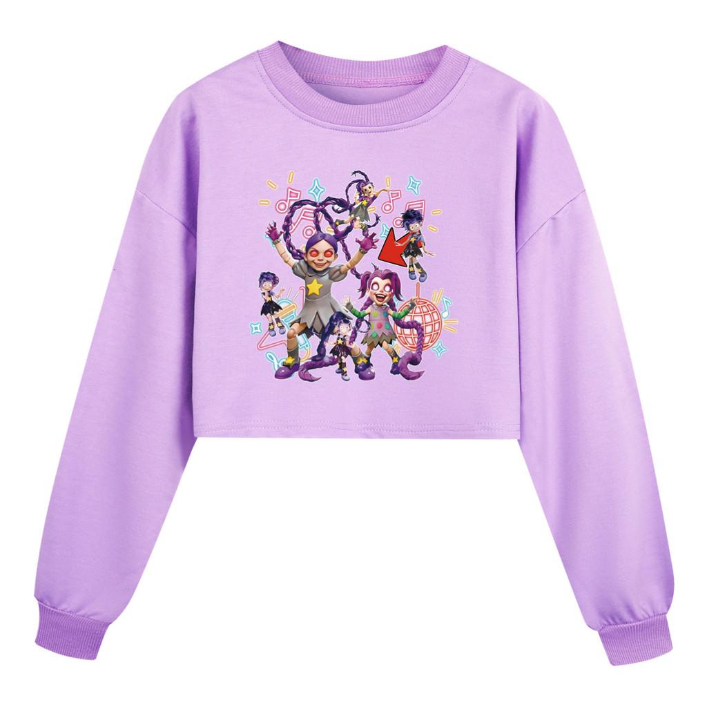 5629 Kids Girls Lily Lovebraids Printed Short Style Cartoon Long Sleeves Sweatshirt 110cm фиолетовый