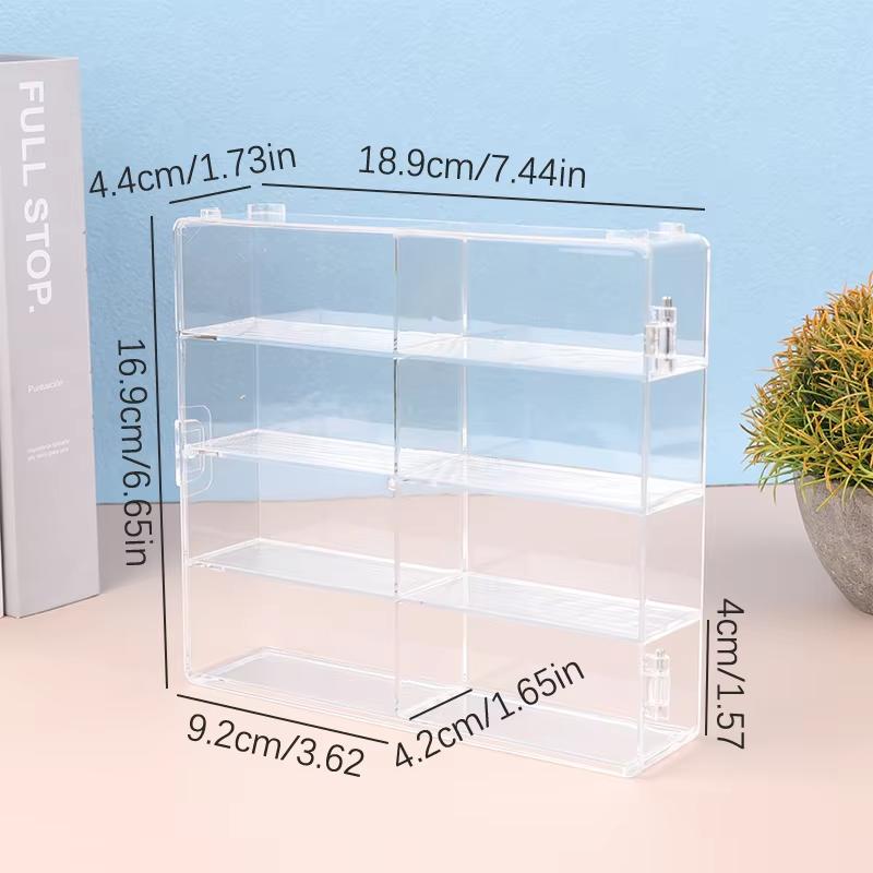1Set 8 Slot 1:64 Scale Car Model Storage Box Clear Dustproof Display Collection Storage Container Toy Car Shelf