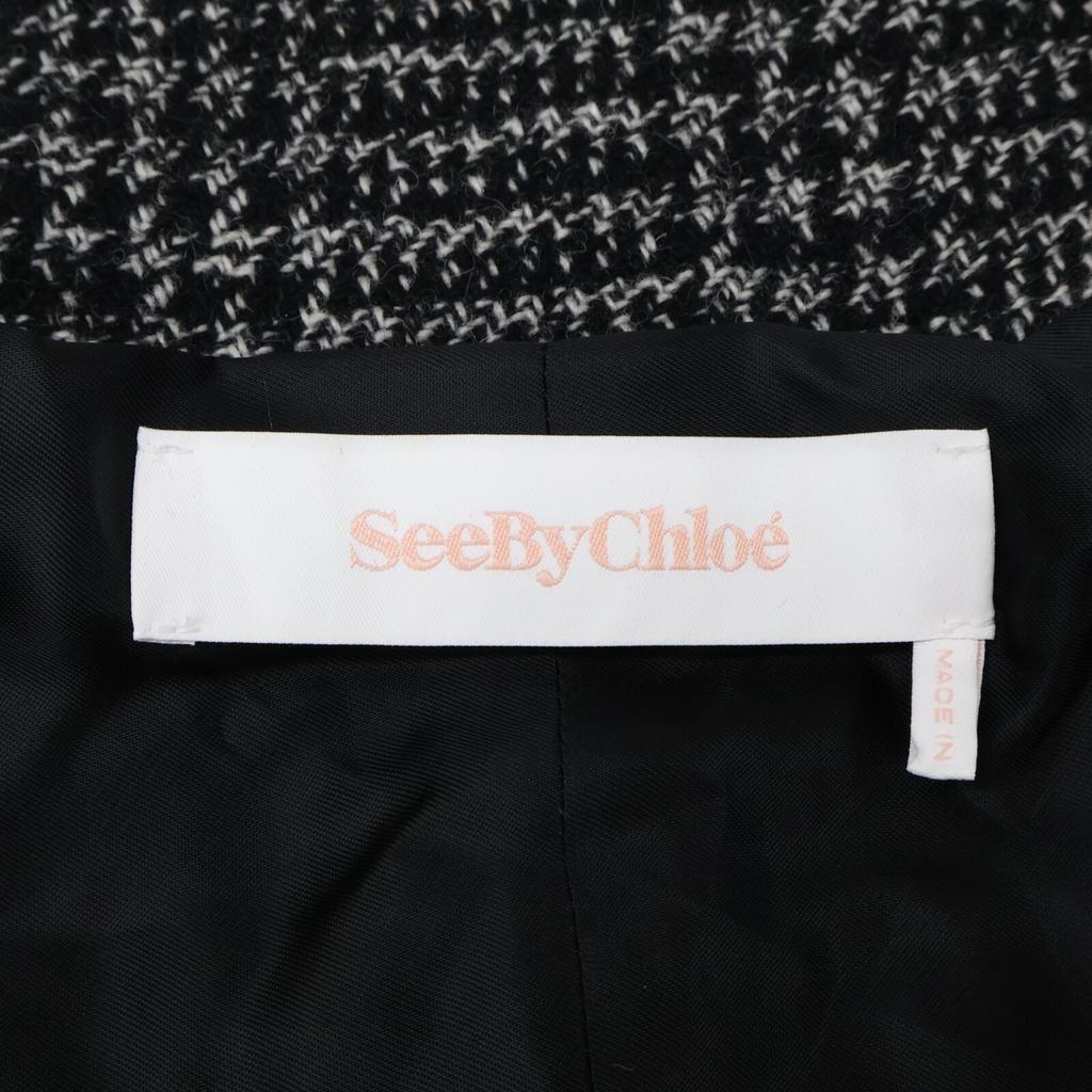 SEE BY CHLOE [Good Condition] CHS22AMA03001001S Wool Two-Tone Poncho/ Jacket S blackUsed