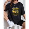 Lemon Tree Ripened Graphic T Shirt White Lemon Fruit And Leaves Print With Finest Quality Text Summer Casual Wear For Women
