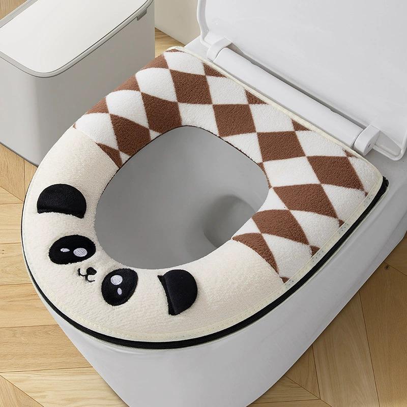 

Новий осінньо-зимовий домашній мультяшний чохол на унітаз плюс оксамитовий чохол на сидіння унітазу потовщений на блискавці мультяшний килимок для унітазу для захисту пре