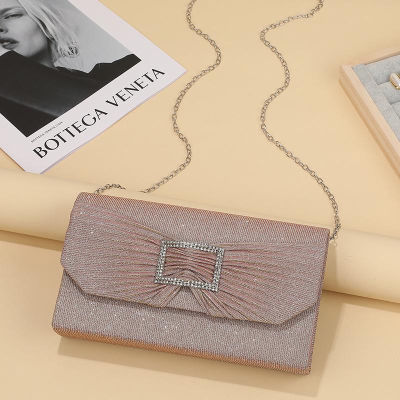 

Веер со стразами, ручка для ужина, элегантный темпераментный чехол для хранения свадебных вечерних сумок 23*5*13 розовый