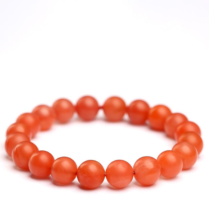 Hongchu Crystal Natural Baoshan Southern Red Agate Round Bead Bracelet Full-color Baoshan Southern Red Agate Bracelet