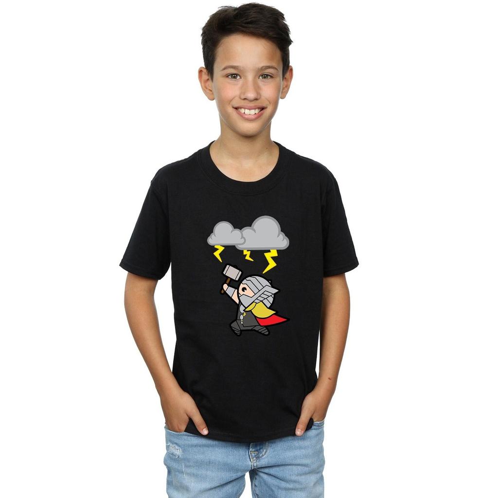 Marvel Boys Kawaii Thor God Of Thunder T-Shirt
