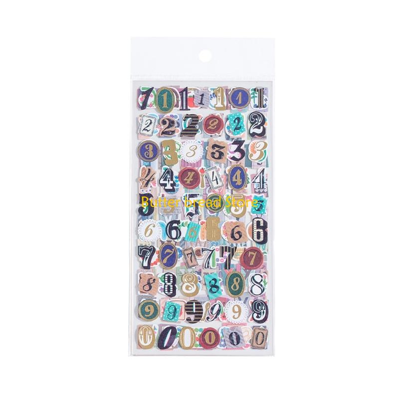 W89C Letter and Number Sticker Decorative Journaling Sticker For Notebook Journaling
