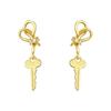 Orecchini in Oro 18k Nodo Corda Chiave Sabbiato Opaco Zircone