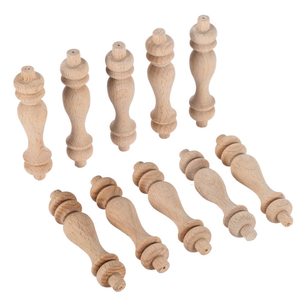 10ks Nenabarvené Nedokončené Dřevěná Řemesla Sloupky Mostu Dřevěný Plot Korálky Soustruh Malá Aplikace Vintage Domov Svatba Dekor