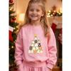 European sizes Kids' Round Neck Sweatshirt, Christmas Cat and Christmas Tree Themed Sweatshirt, Fashionable and Cute Top with Stylish  Print
