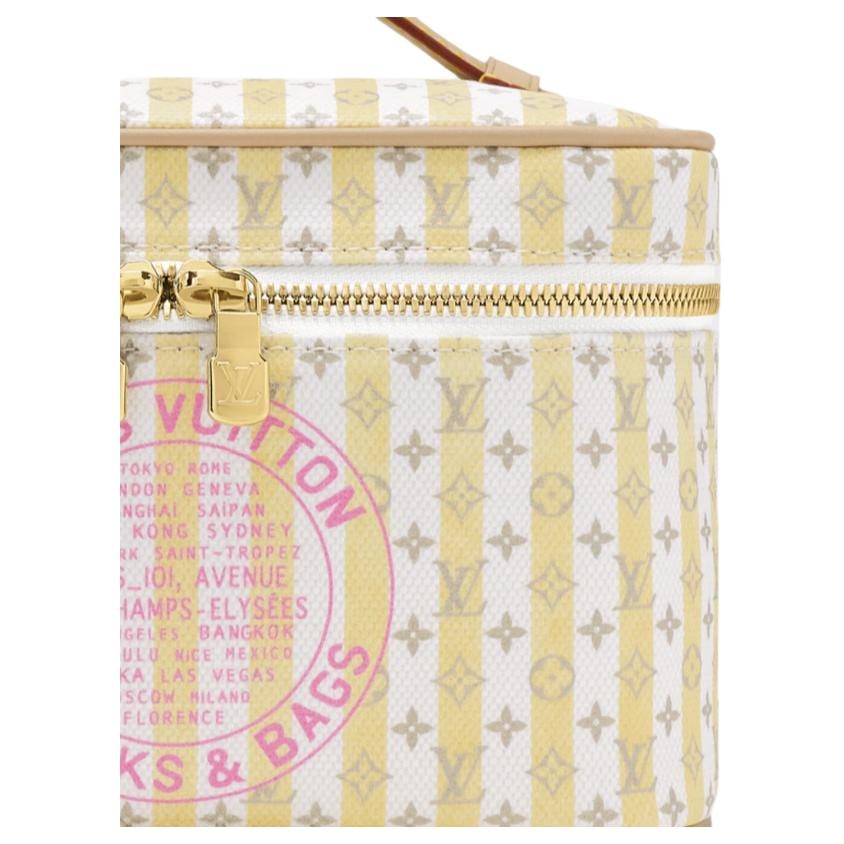 LOUIS VUITTON Nice Linen Cotton Blend Coated Canvas Makeup Bag Mini Women's Multicolor M28702
