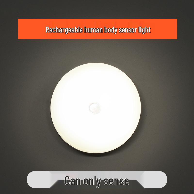 LED Motion Sensor Bedside Lamp: Rechargeable, Magnetic, Voice-Controlled Smart Night Light with Human Body Induction for Bedroom and Cabinet Use.
