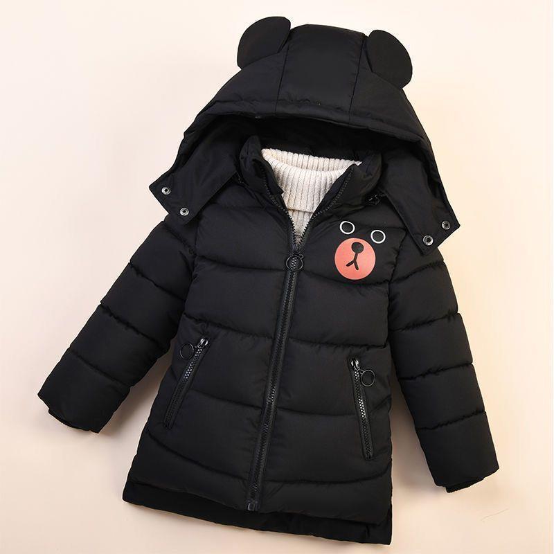 Fashion Baby Boys Jacket Autumn Winter Bear Keep Warm Hooded Down Coat Kids Child Outerwear