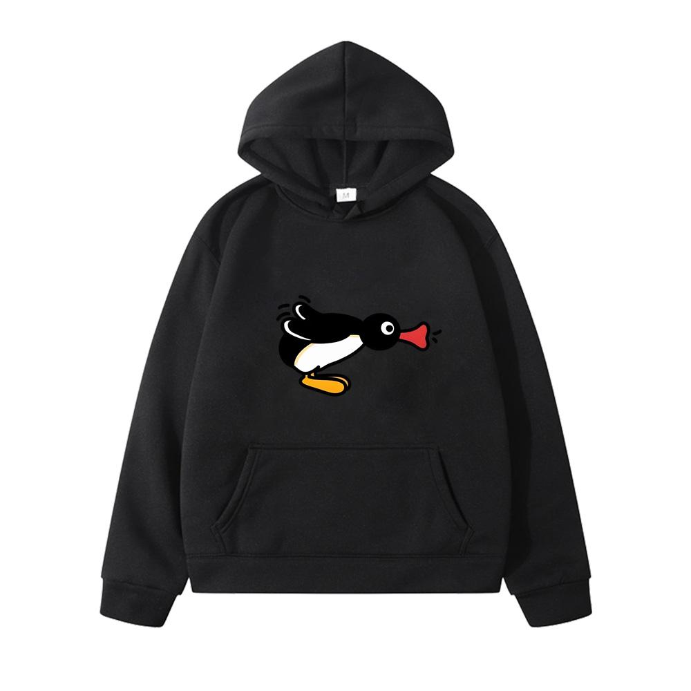 Cute Pingu boys/girls Cartoon Print Hoodies Kids Clothes Winter Warm Long Sleeve Sweatshirts Children's Anime Hooded Funny Tops Cute pullover