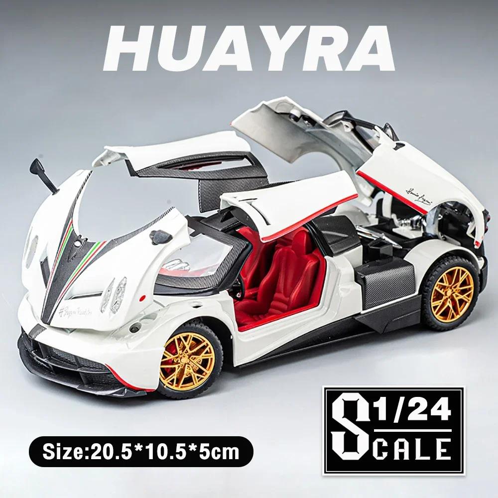 1/24 Pagani Huayra Dinastia Diecast Alloy Car Model Toys 4 Door Opened Sound And Light Pull Back Sports Vehicles For Child Gifts