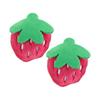 DOITOOL Hair Clip, Bangs Clip, Strawberry [Set of 2] Non-marking Hair Clip, Stuffed Toy, Strawberry Hairpin, Fluffy Hair Ornament, Face Wash, Makeup,