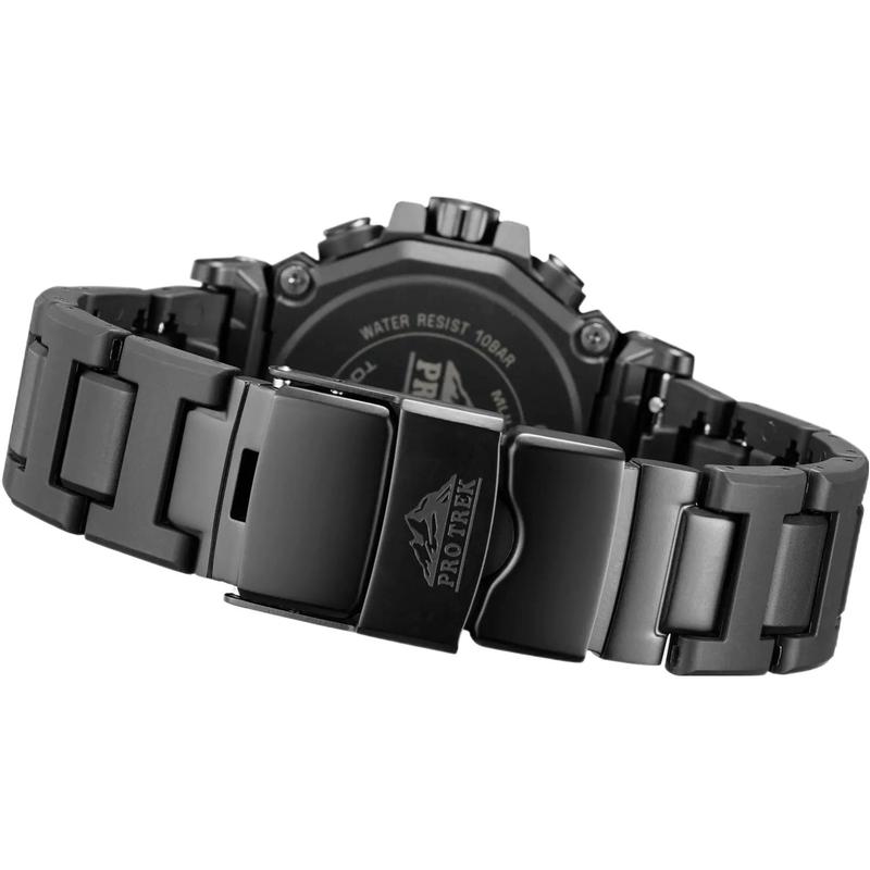 Casio Serie PRO TREK-Pantalla Dual de Disco Impermeable 100 Metros Movimiento de Cuarzo Solar Correa de Resina y Metal Reloj para Hombre PRW-51FC-1JF