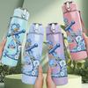 1PC Vintage Anchor Ocean Art Print 750ml Color Plastic Sports Water Bottle Leakproof Flip Straw Lid Suitable for Sports Office Home Use