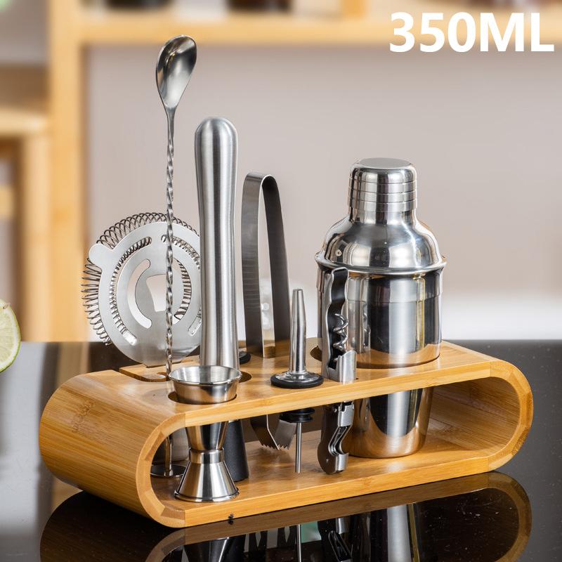 

10 шт. набор для коктейлей, набор для бармена, миксер, мидлер, ложка для заливки, миксер для коктейлей из нержавеющей стали с бамбуковой подставкой