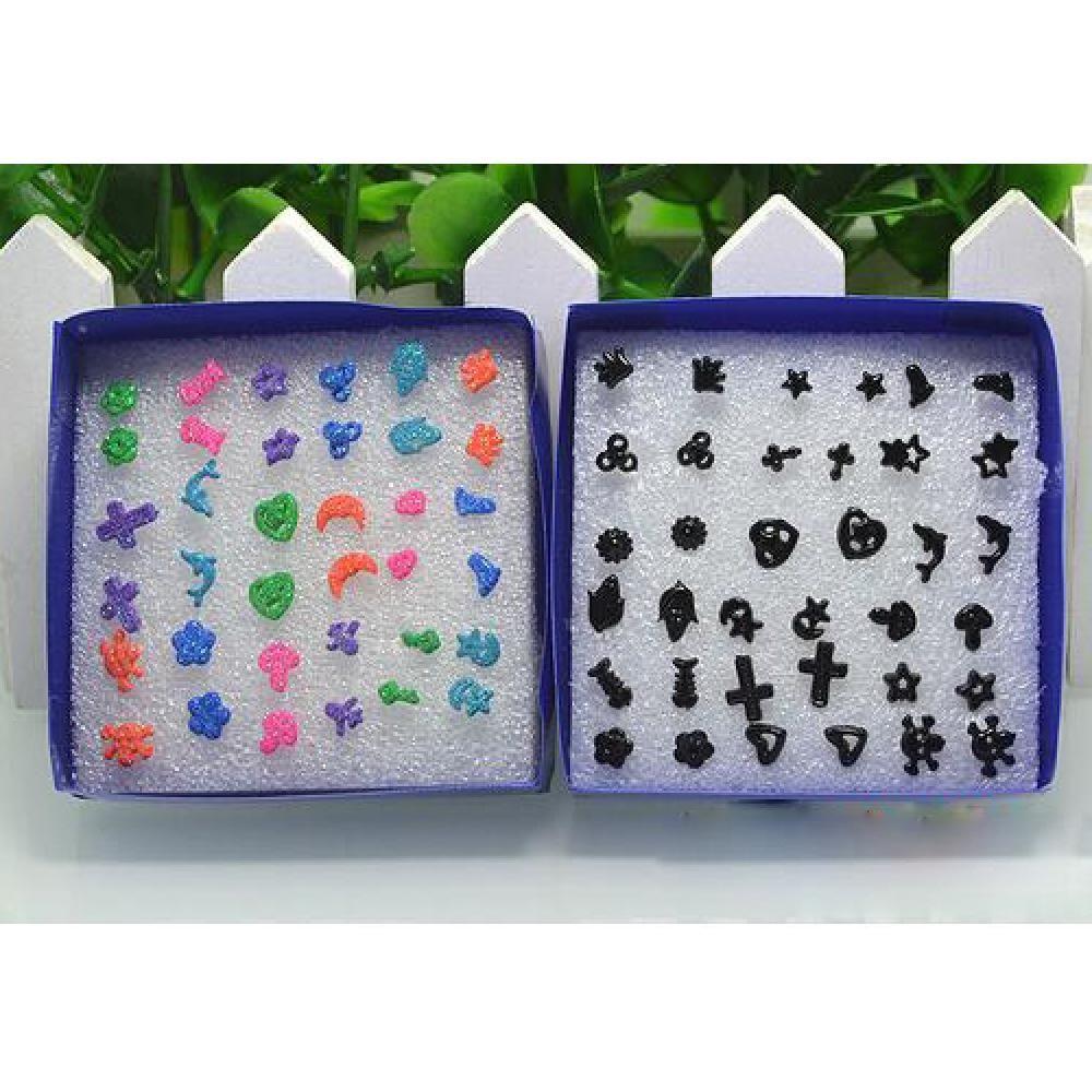 18 Pairs Novelty Women Lady Ear Studs Plastic box Earrings Gold/Silver Plated