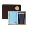 Tumbler Imabari Towel Set Birthday Present Men with Lid Present Birthday Cup Holder Navy Face Towel Gift Set Family Celebration [Dolce Duo] (Gift