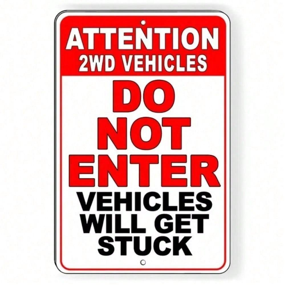 Metal Wall Art Do Not Enter Prohibited Sign for Garage Trucks Hazard
