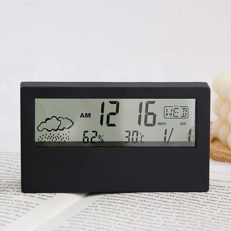 

Transparent Alarm Clock with Adjustable Night Light - LCD Weather Display and Smart Calendar Feature with Sunrise Theme Design 1pc