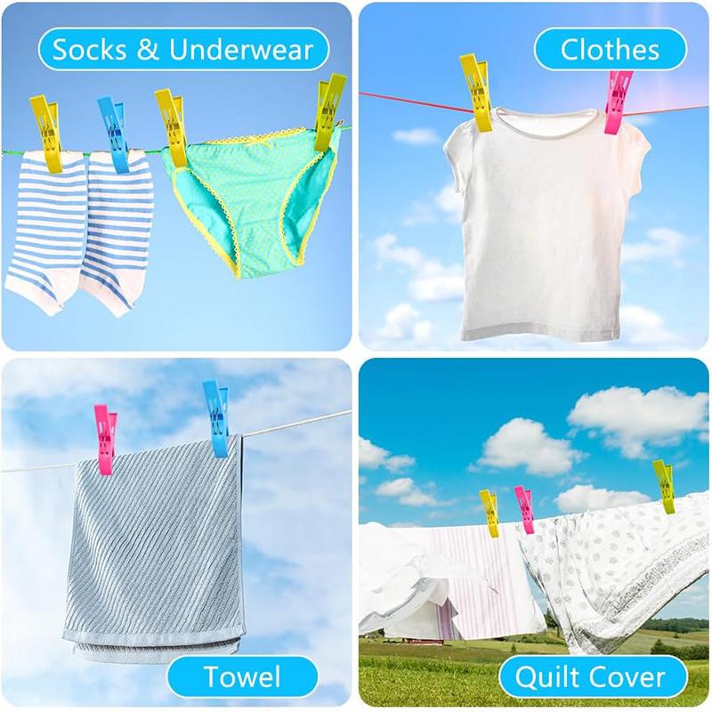 4/8/12Pcs Beach Towel Clips Plastic Laundry Clip Set 4 Color Towel Pegs Quilt Clips Beach Chair Towel Clips Clothes Pegs Kit