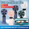 New USB Handheld Fan Mini Portable Rechargeable Foldable Digital Display for Car Outdoor RV Hotel Use Office Student Gift